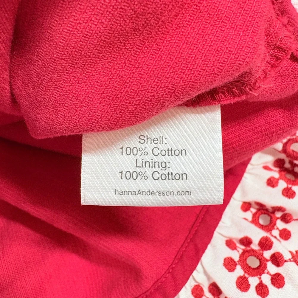 Hanna Andersson Corduroy Dress Girls 140 Size 10 Red Ruffle Lace Holiday Festive